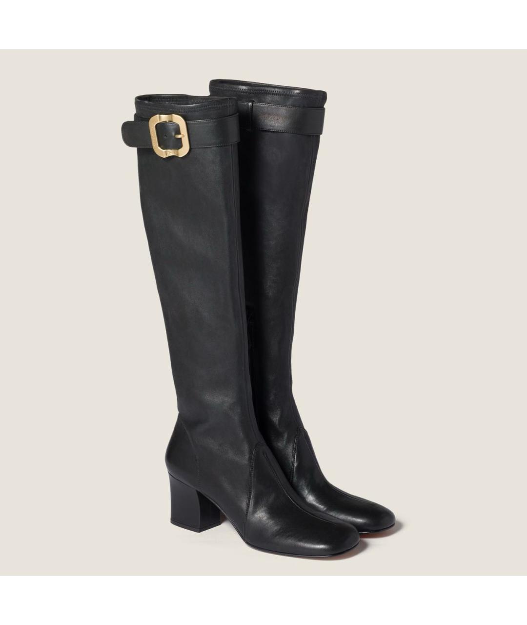 MIU MIU Черные кожаные сапоги, фото 2