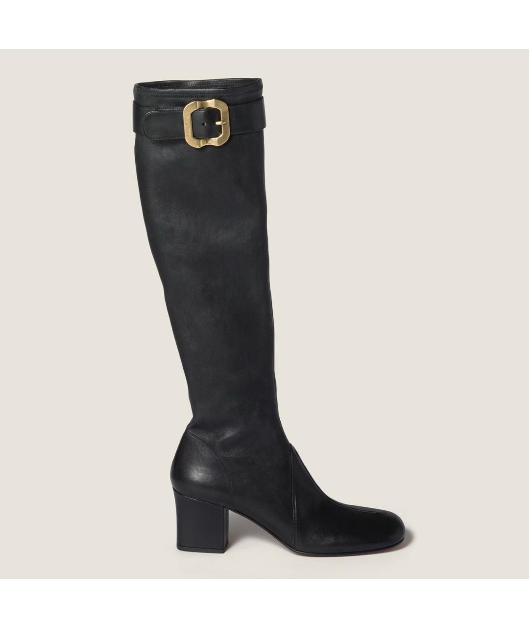 MIU MIU Черные кожаные сапоги, фото 7