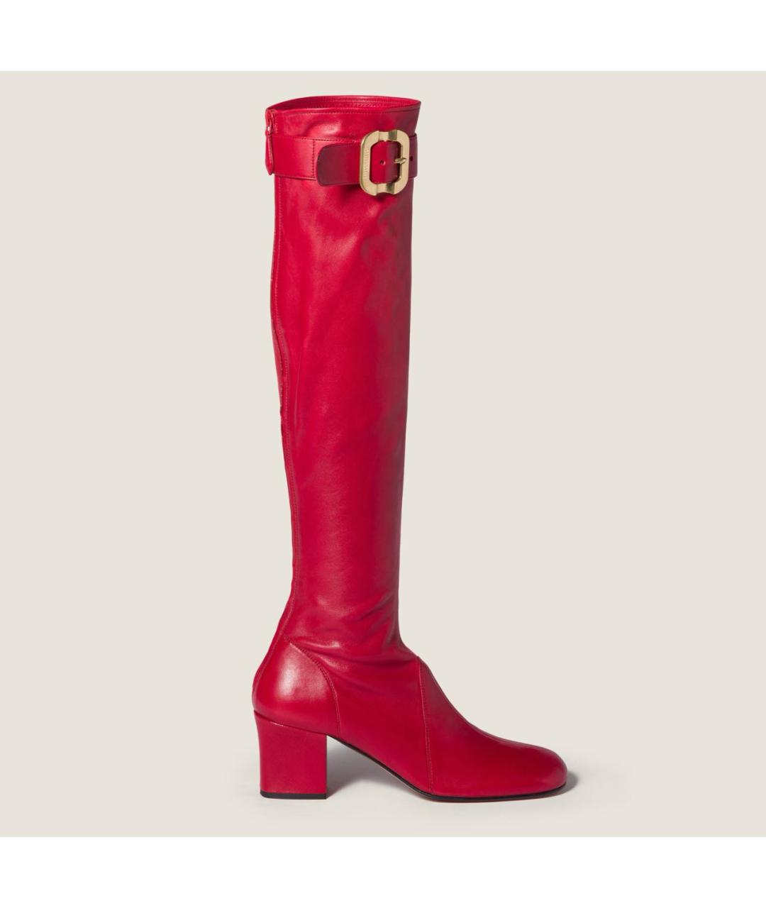 MIU MIU Красные кожаные сапоги, фото 5