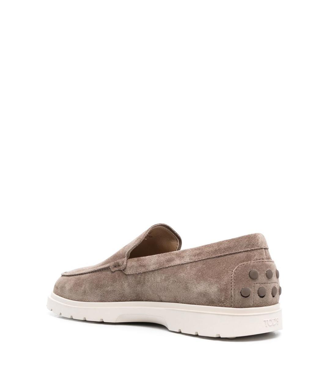 TOD'S Бежевые замшевые лоферы, фото 4