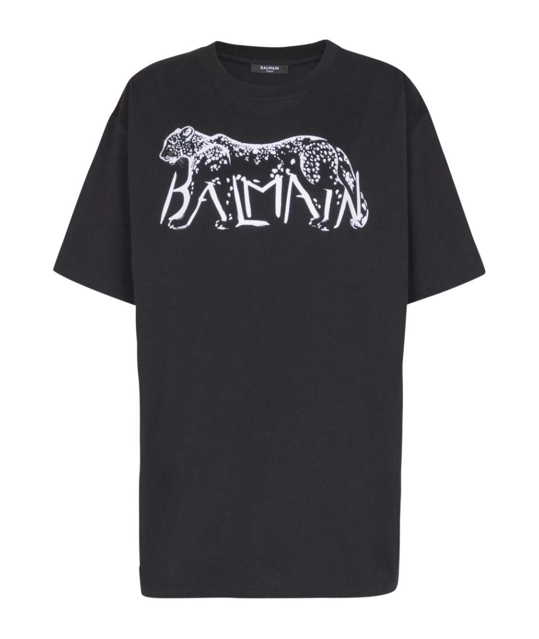 BALMAIN Черная хлопковая футболка, фото 1