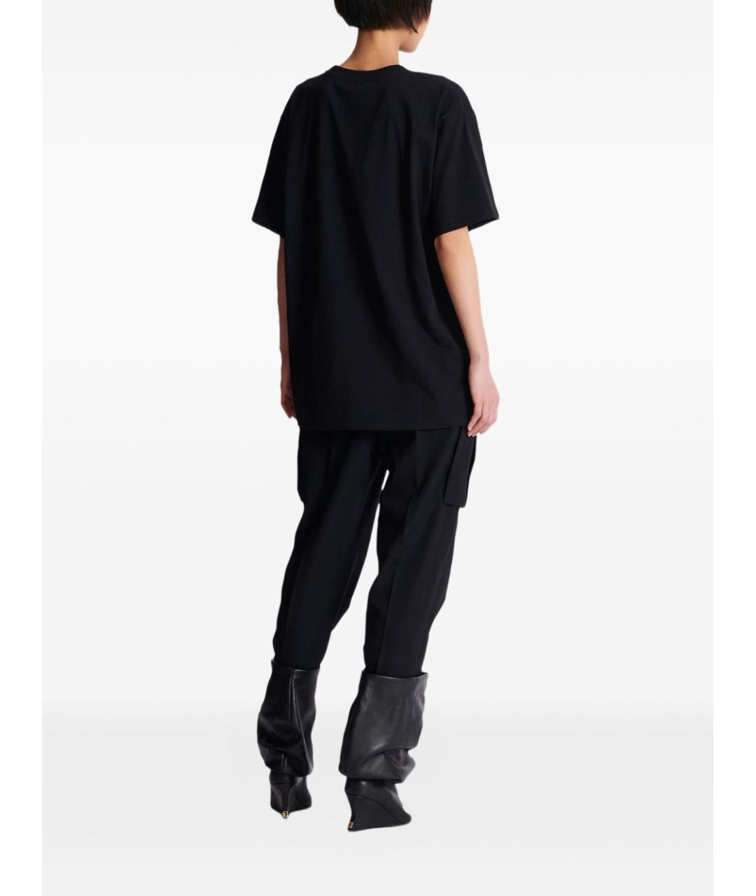 BALMAIN Черная хлопковая футболка, фото 4