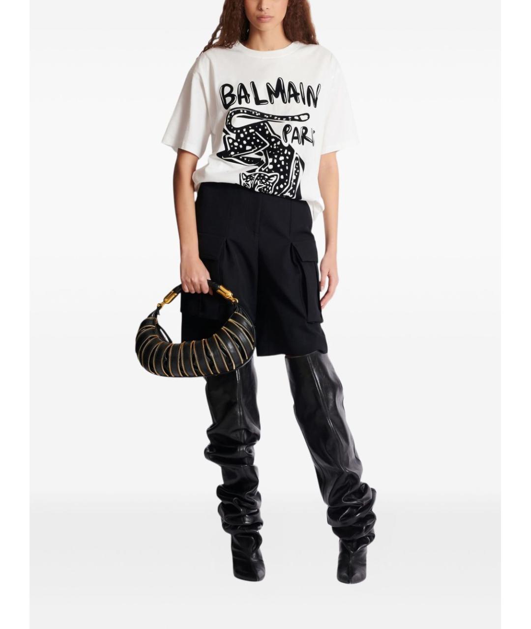 BALMAIN Белая хлопковая футболка, фото 2