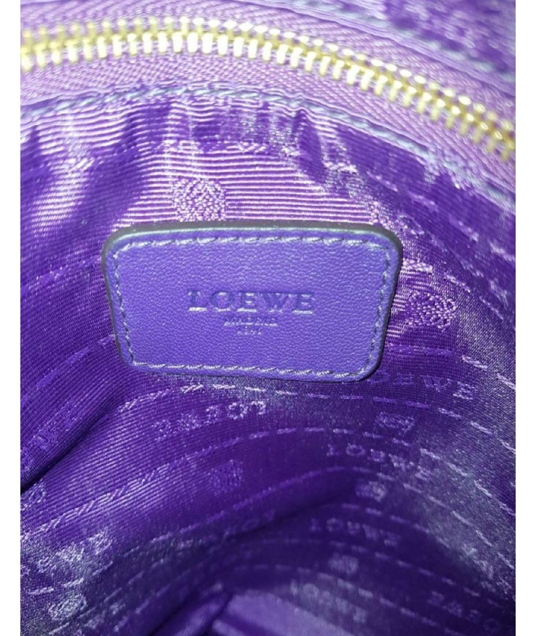 LOEWE Фиолетовая кожаная сумка с короткими ручками, фото 6