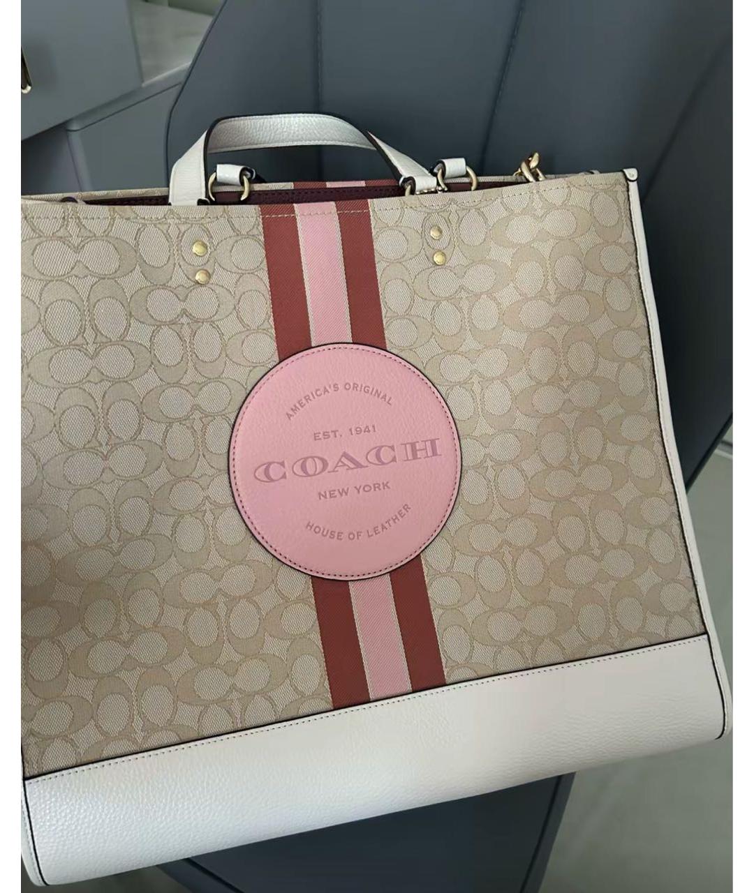 COACH Бежевая сумка тоут, фото 5