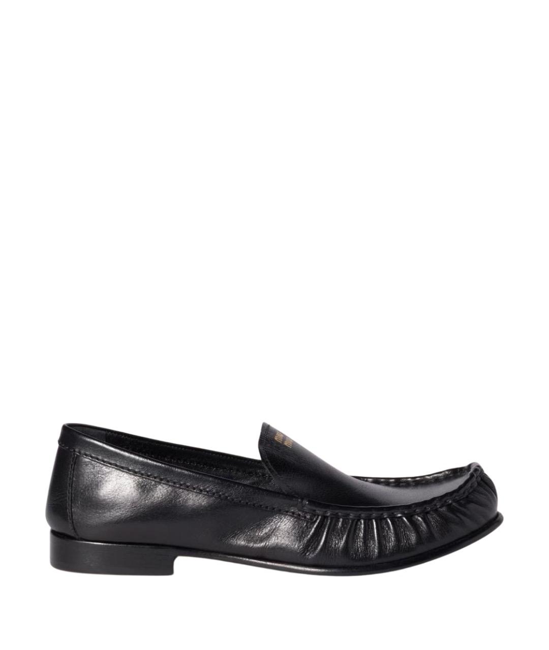 MIU MIU Черные кожаные лоферы, фото 1