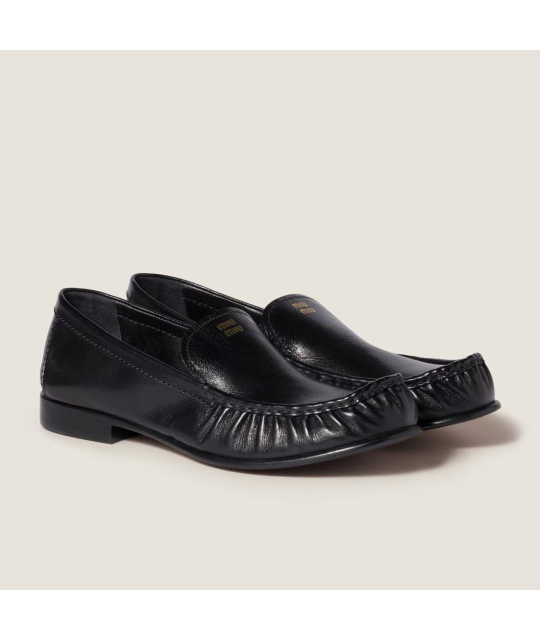 MIU MIU Черные кожаные лоферы, фото 2