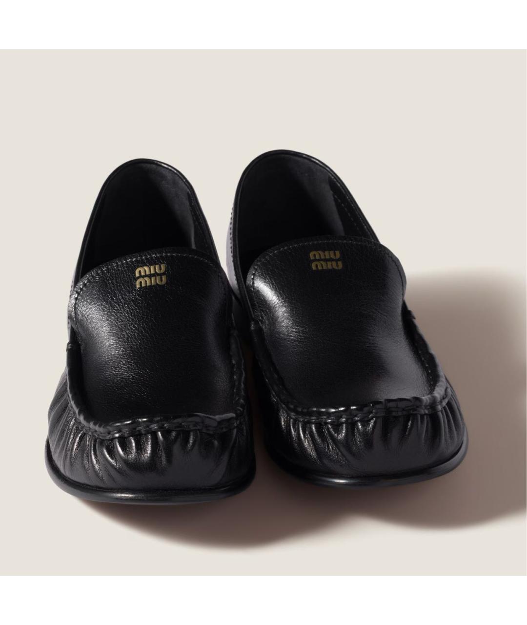 MIU MIU Черные кожаные лоферы, фото 4