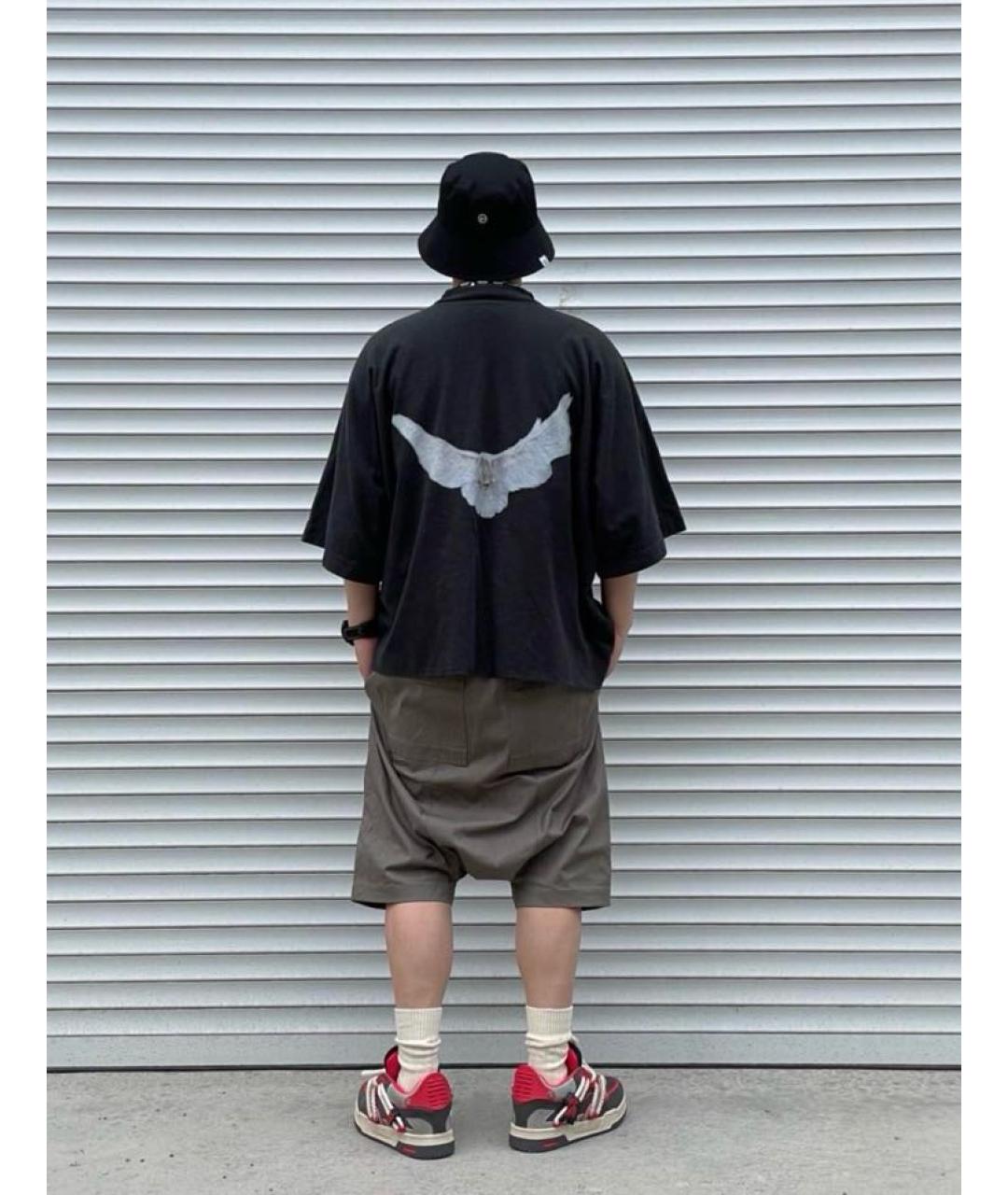 YEEZY Черная хлопковая футболка, фото 4
