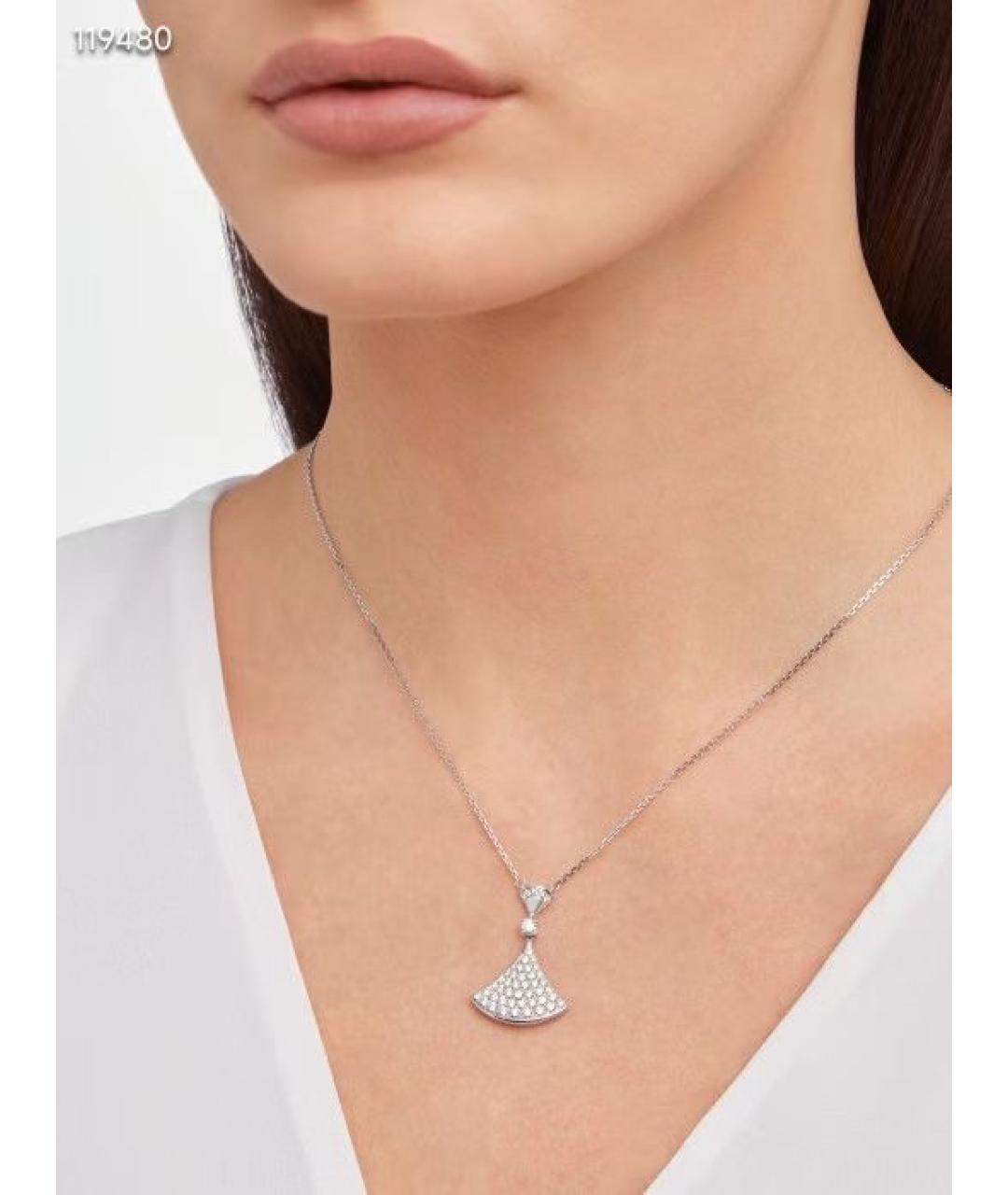 BVLGARI Серебряное колье из белого золота, фото 5