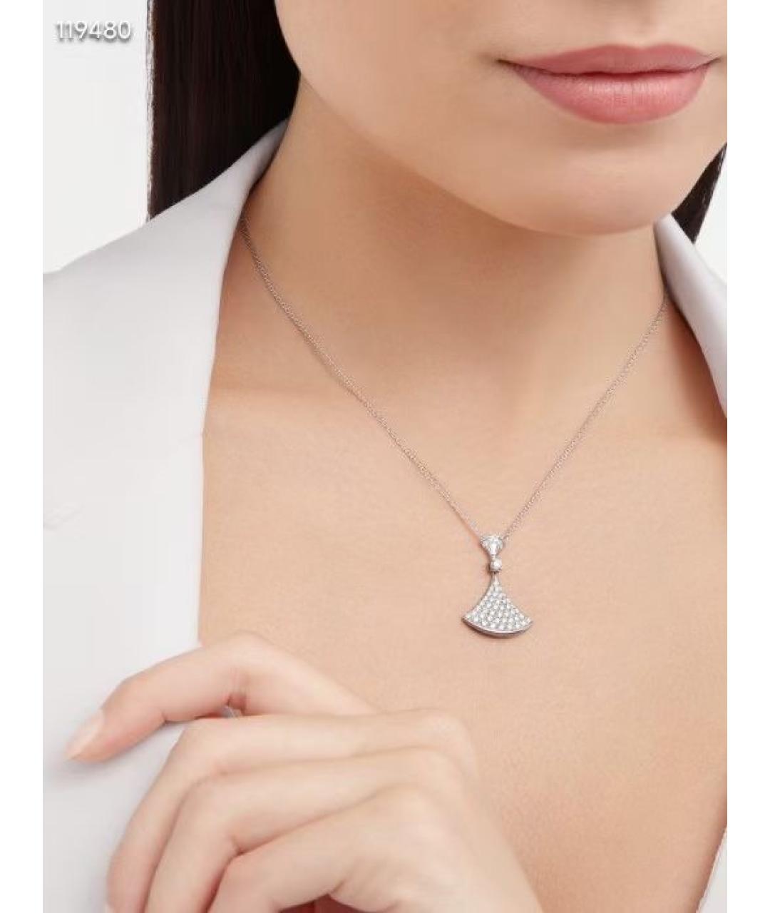 BVLGARI Серебряное колье из белого золота, фото 6
