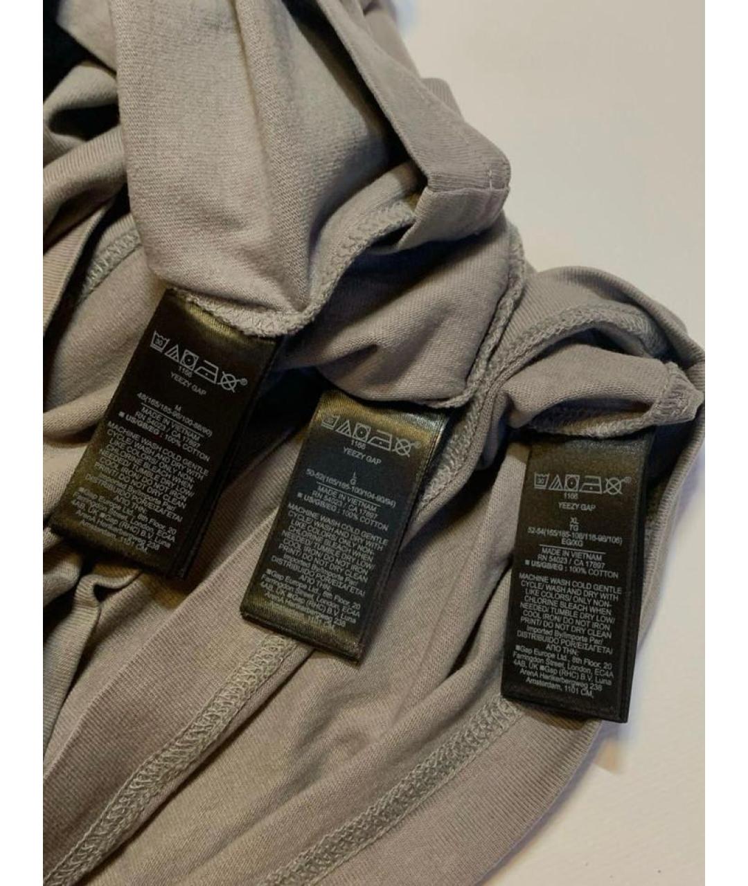 YEEZY Серая хлопковая футболка, фото 3