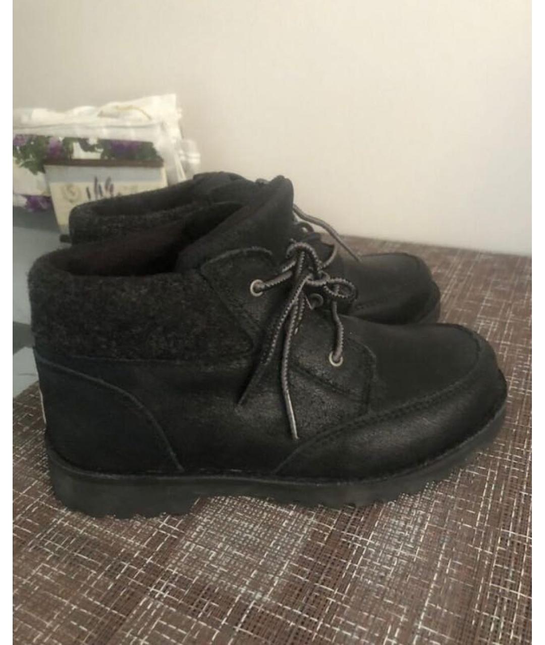 UGG AUSTRALIA Черные текстильные ботинки, фото 9