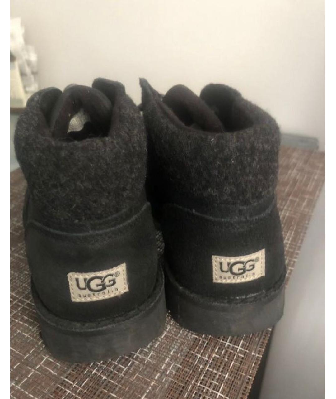 UGG AUSTRALIA Черные текстильные ботинки, фото 4