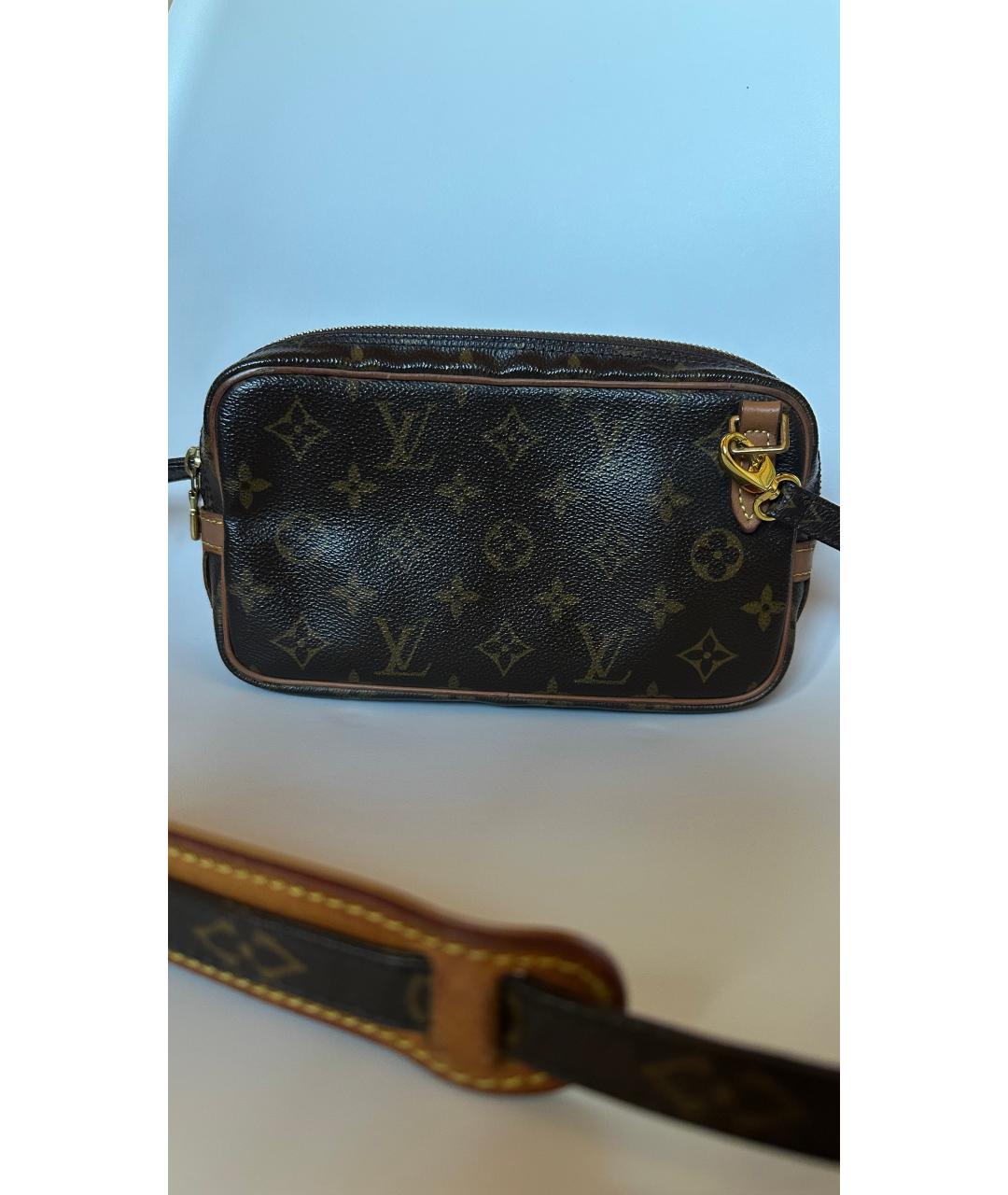 LOUIS VUITTON Коричневая кожаная сумка через плечо, фото 2