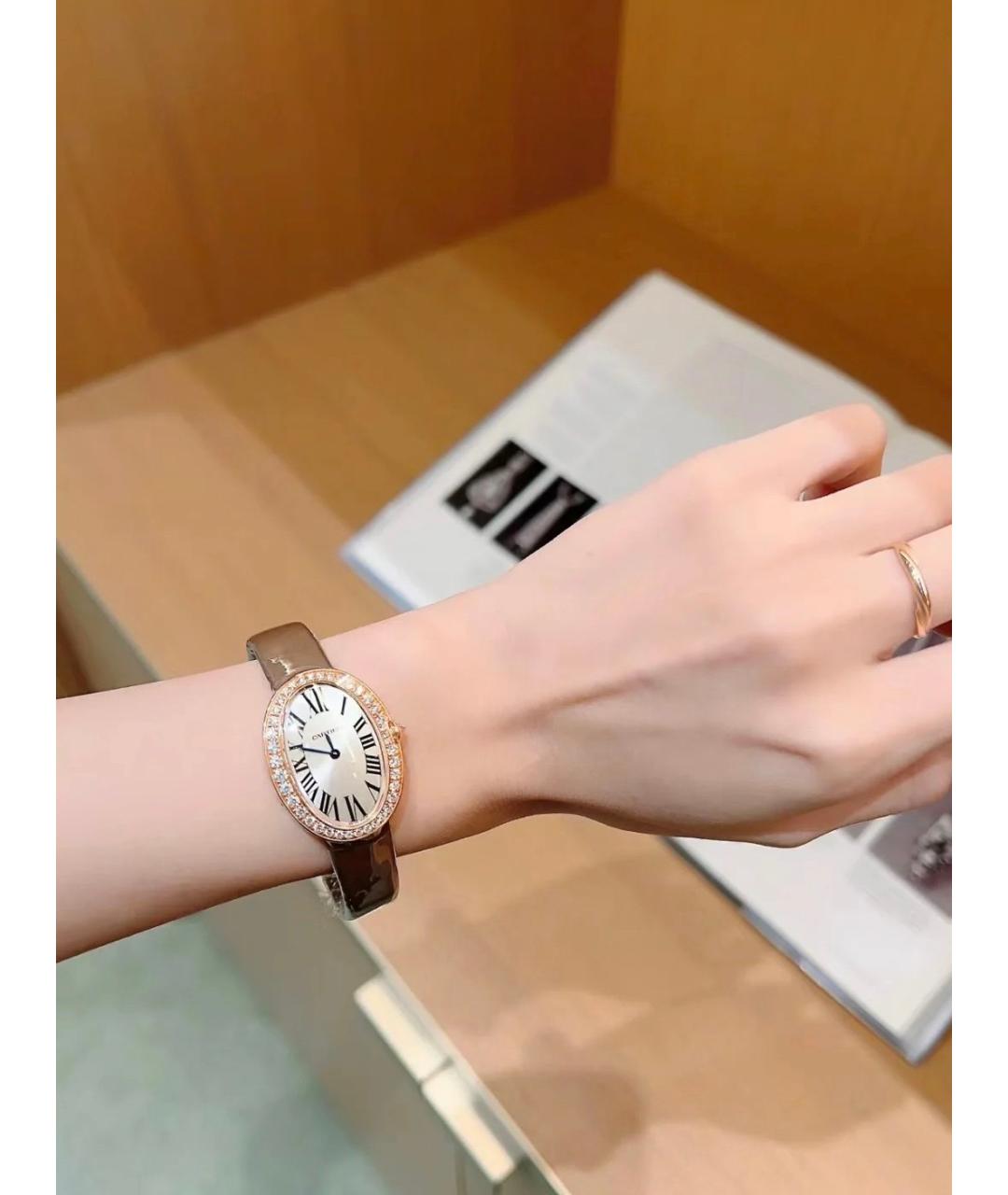 CARTIER Белые часы из розового золота, фото 3