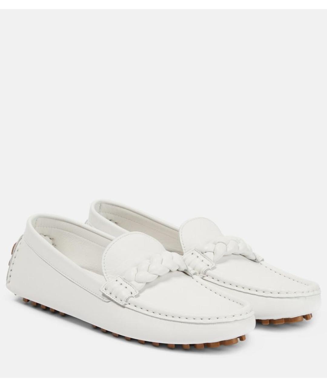 GIANVITO ROSSI Белые кожаные мокасины, фото 4