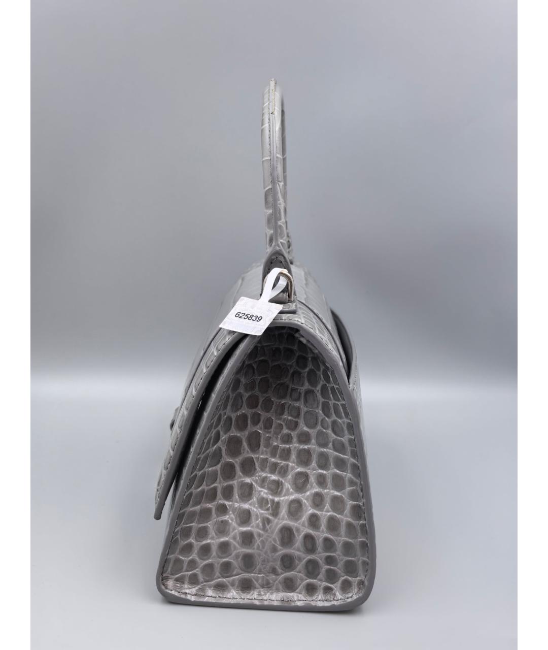 BALENCIAGA Серая кожаная сумка с короткими ручками, фото 6