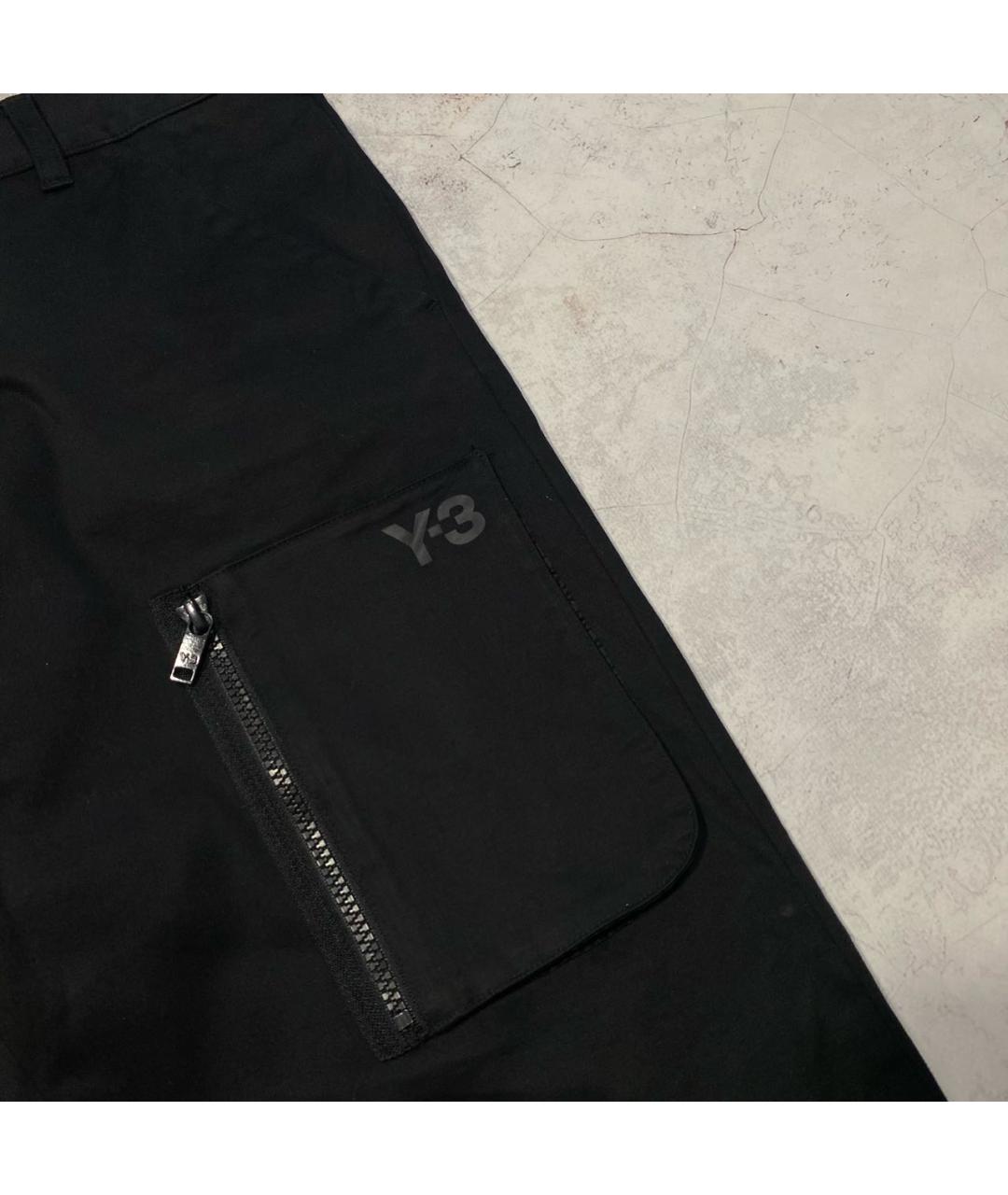 Y-3 Черные хлопковые повседневные брюки, фото 2