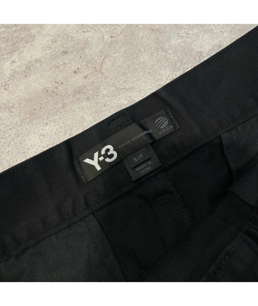 Y-3 Черные хлопковые повседневные брюки, фото 4