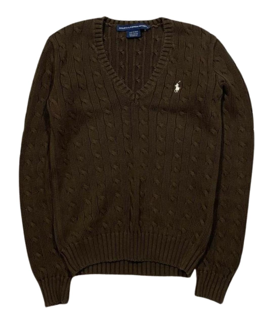 POLO RALPH LAUREN Коричневый хлопковый джемпер / свитер, фото 1