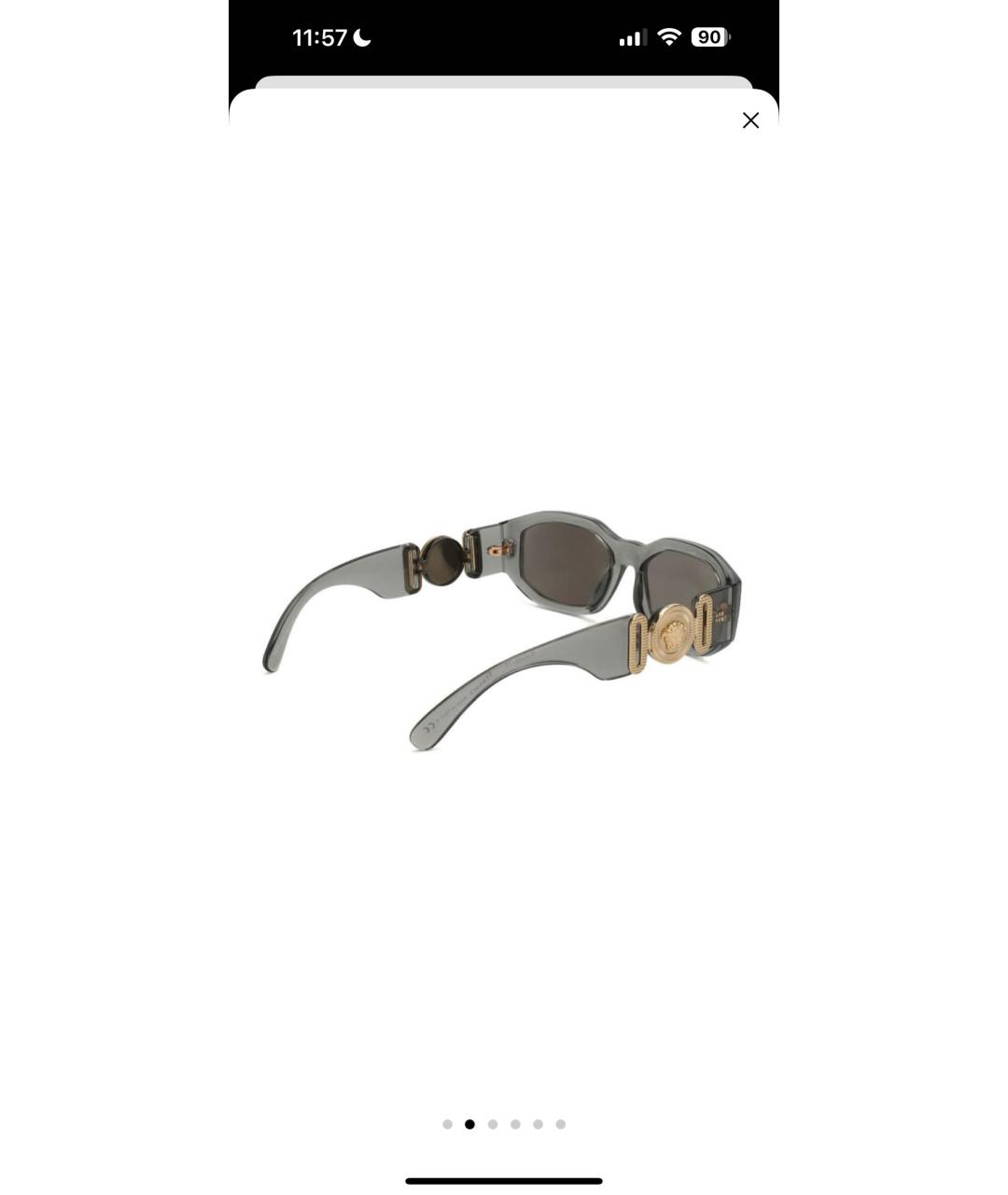 VERSACE Серые пластиковые солнцезащитные очки, фото 2