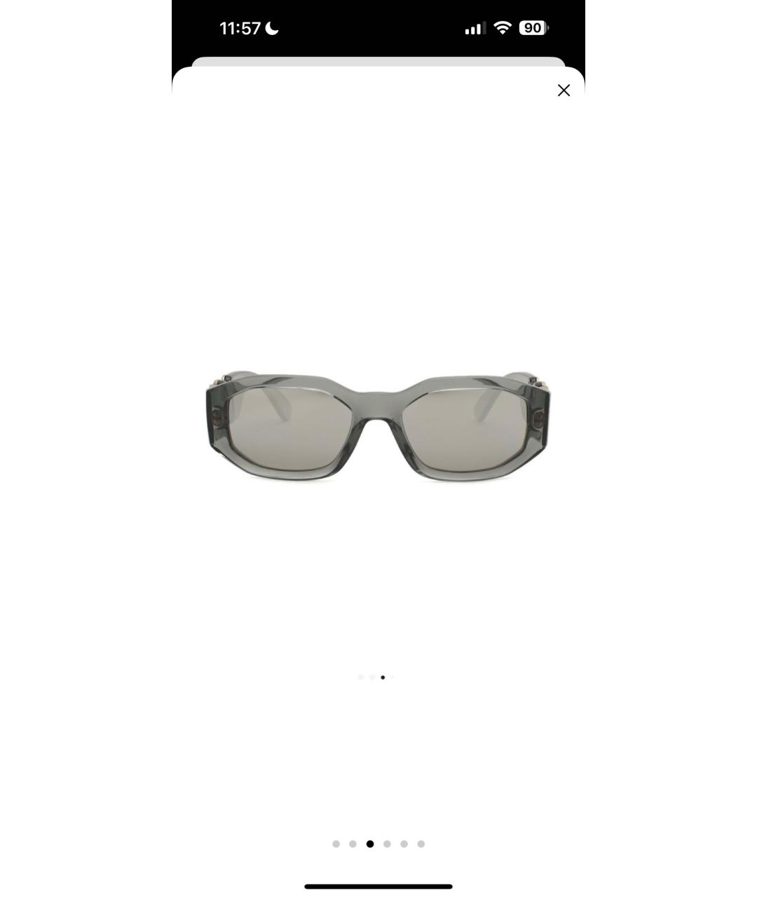 VERSACE Серые пластиковые солнцезащитные очки, фото 3