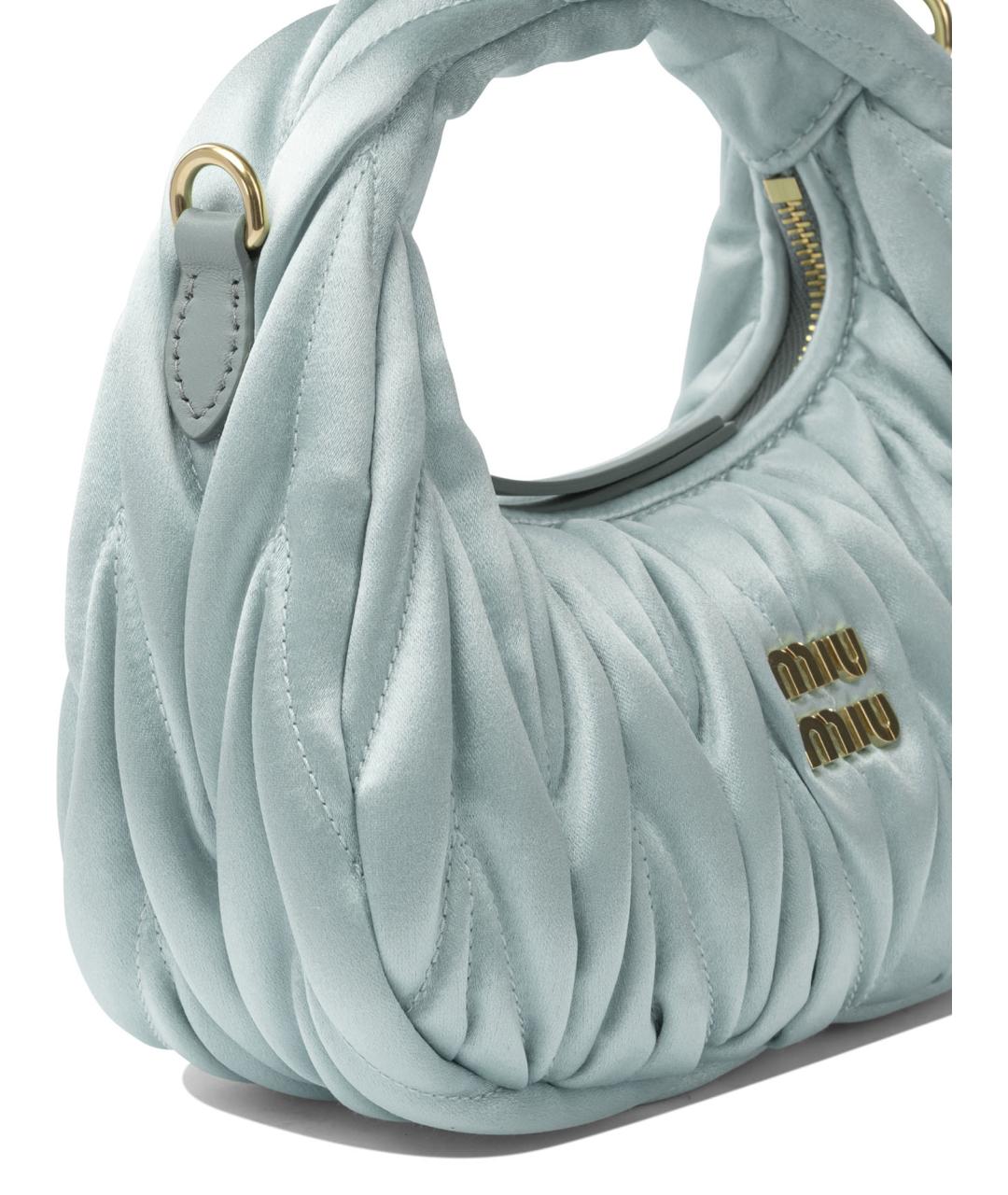 MIU MIU Голубая кожаная сумка через плечо, фото 4