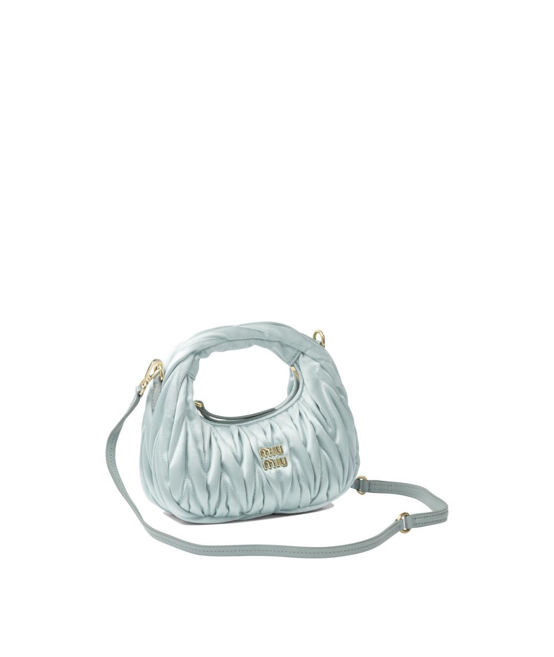 MIU MIU Голубая кожаная сумка через плечо, фото 2
