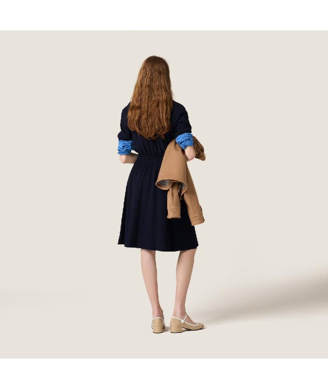 MIU MIU Синее хлопковое повседневное платье, фото 3