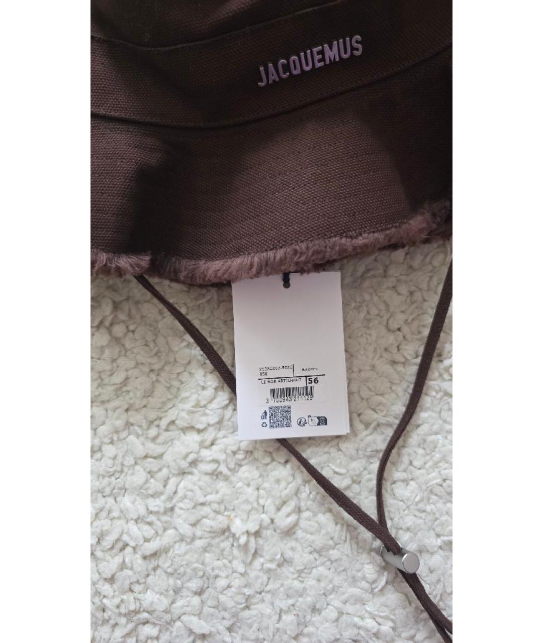 JACQUEMUS Коричневая хлопковая панама, фото 4