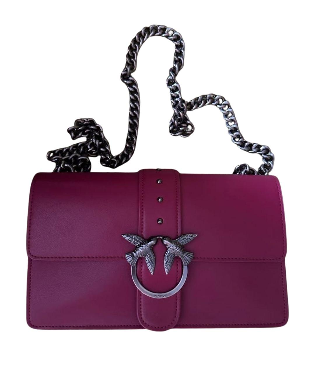 PINKO Фуксия кожаная сумка через плечо, фото 1