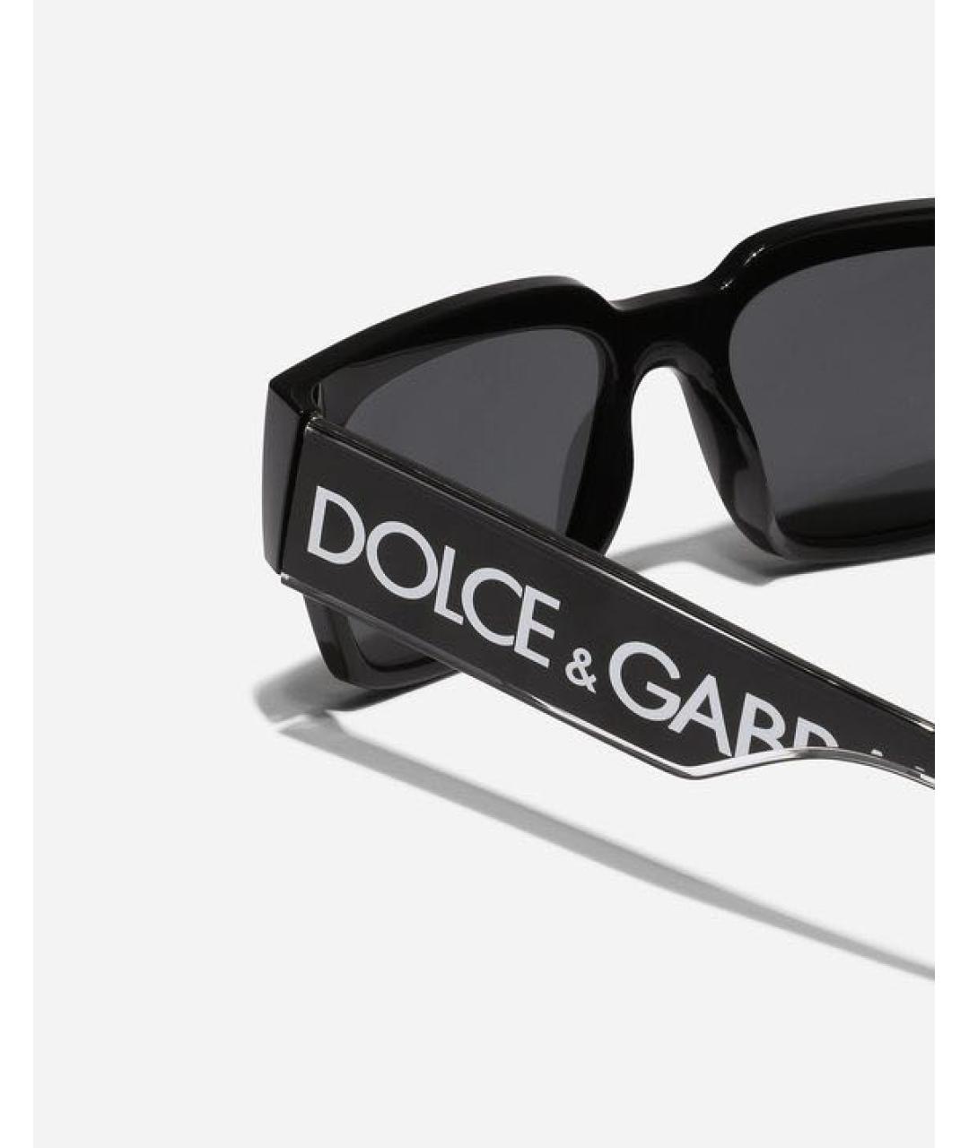 DOLCE&GABBANA Черные пластиковые солнцезащитные очки, фото 2