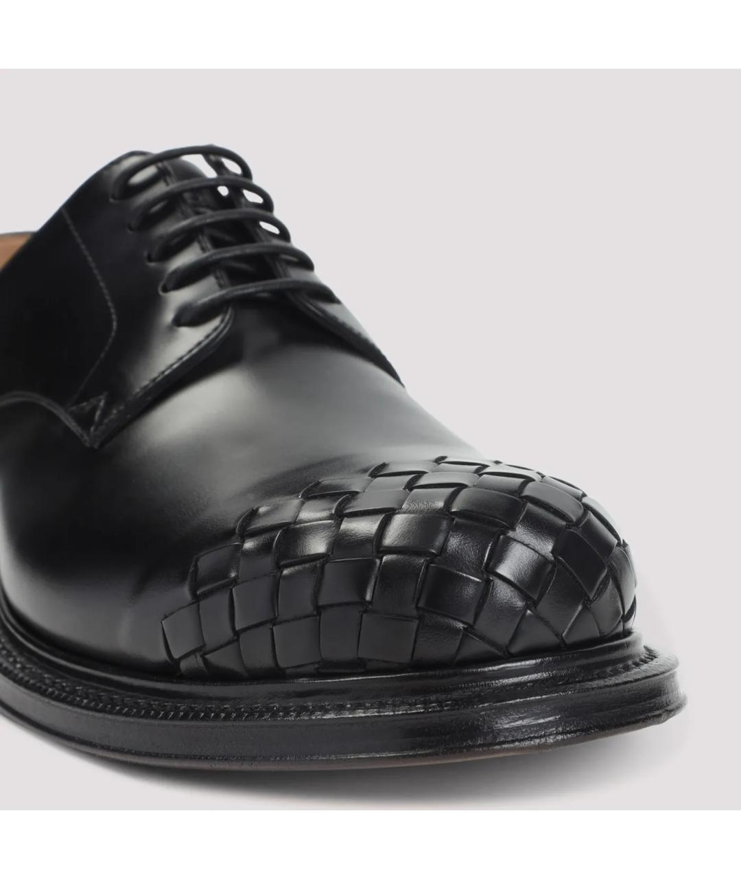 BOTTEGA VENETA Черные кожаные низкие ботинки, фото 4
