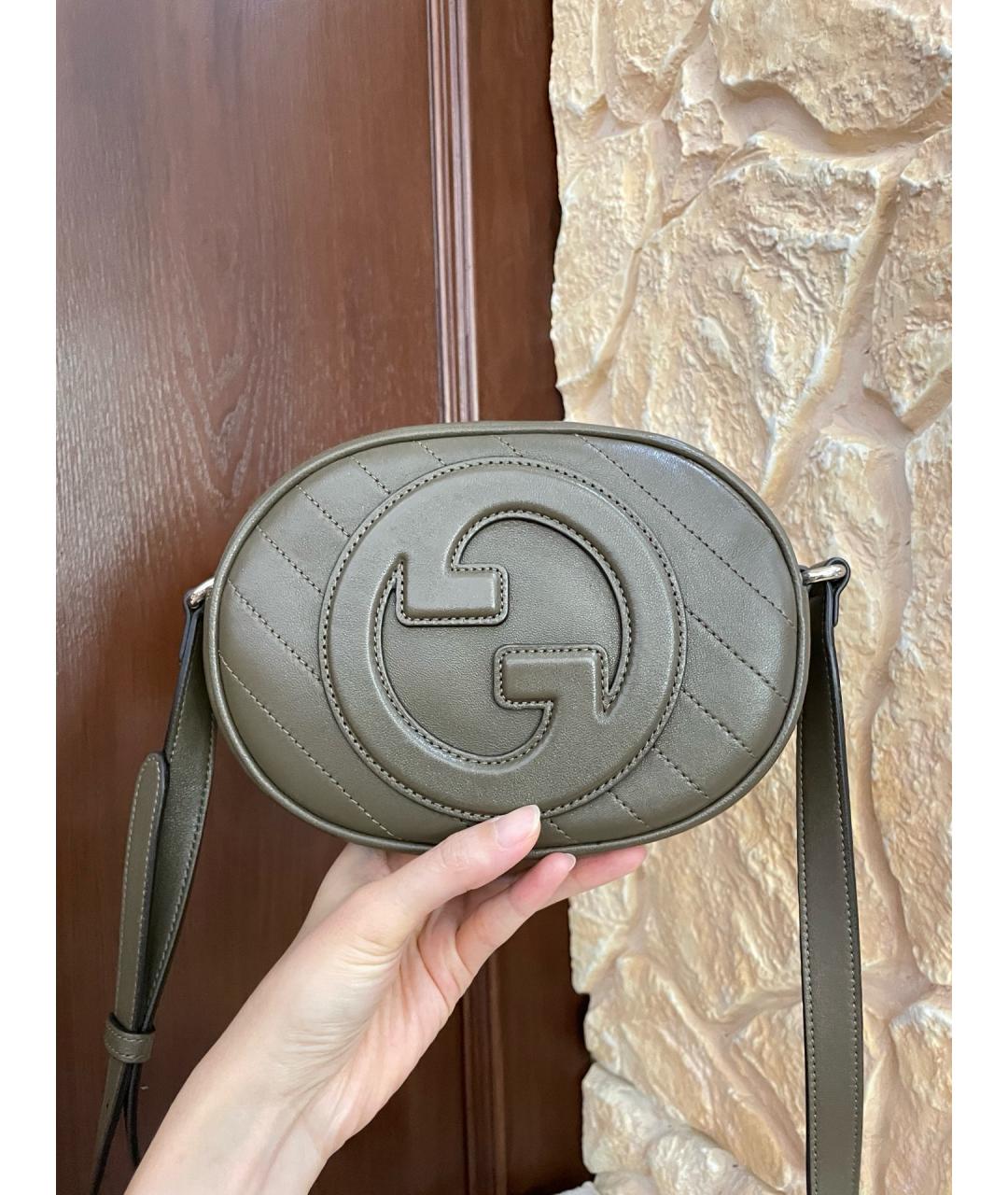 GUCCI Зеленая кожаная сумка через плечо, фото 9