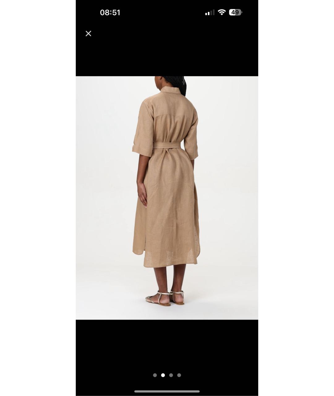 MAX MARA Коричневое льняное платье, фото 2