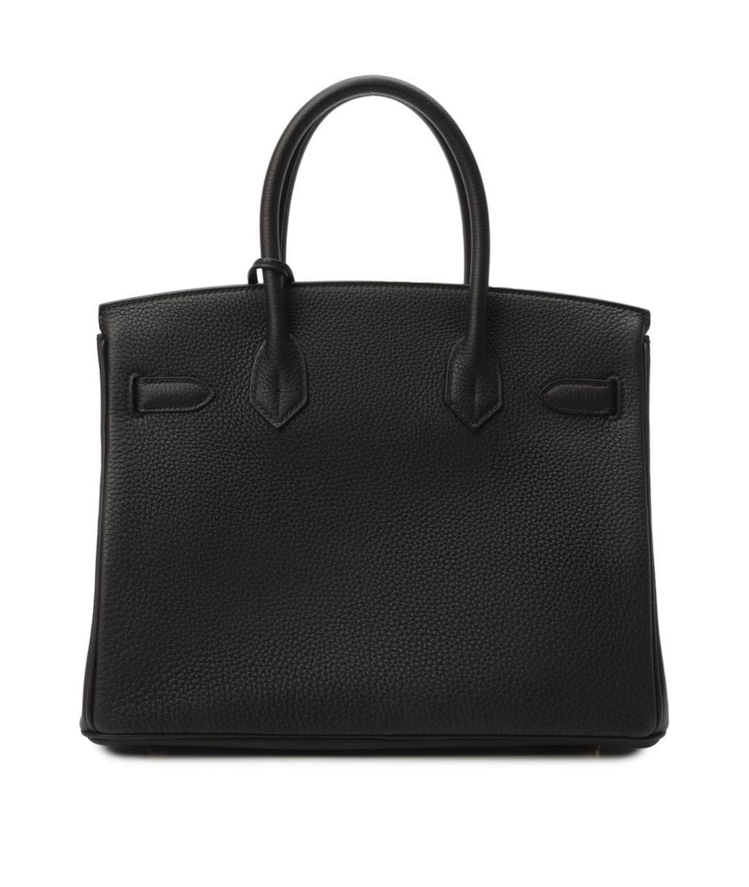 HERMES Черная кожаная сумка с короткими ручками, фото 2
