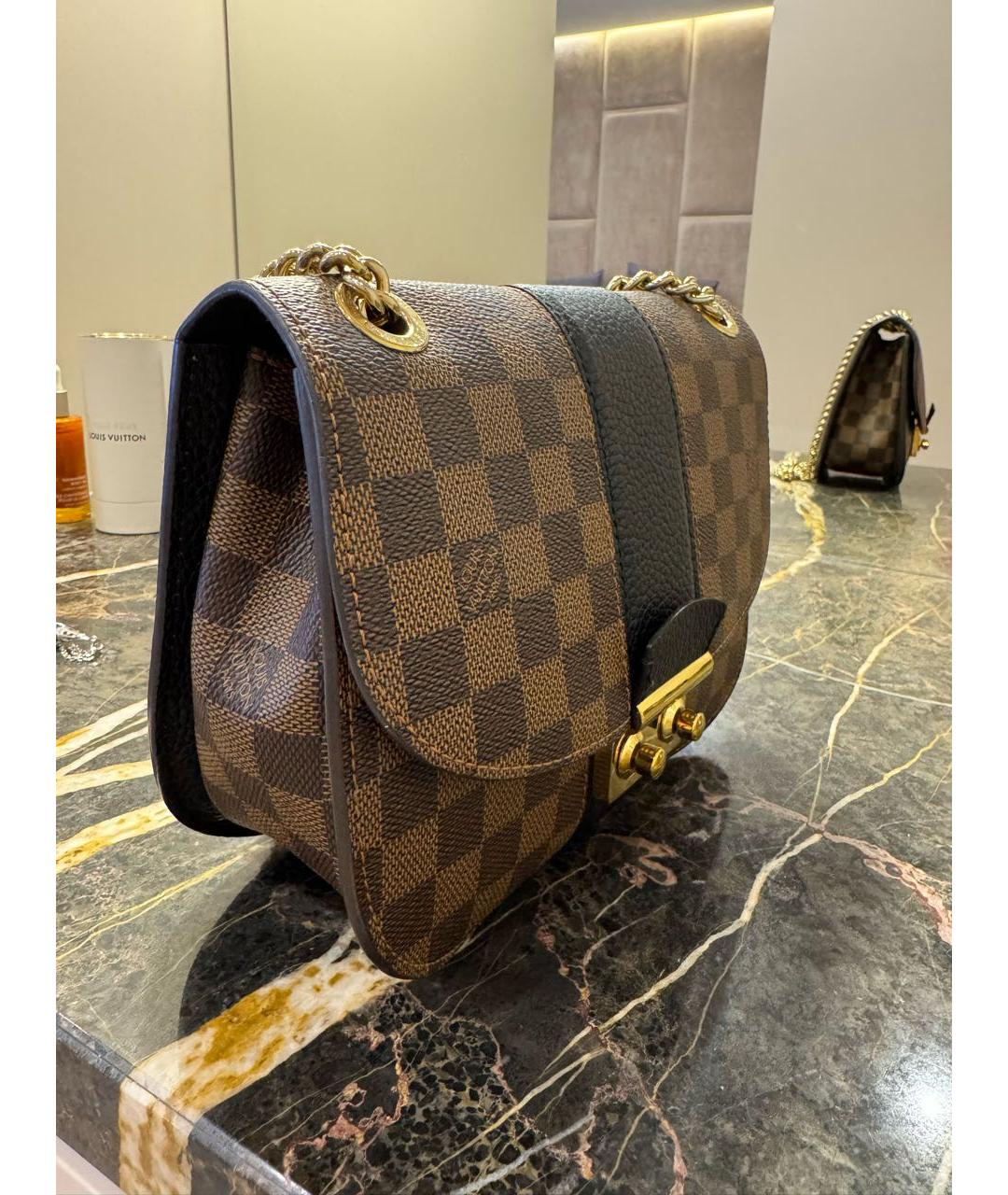 LOUIS VUITTON Коричневая кожаная сумка через плечо, фото 2