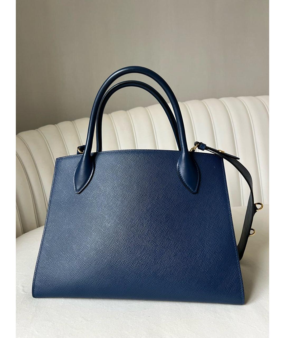 PRADA Синяя кожаная сумка тоут, фото 3
