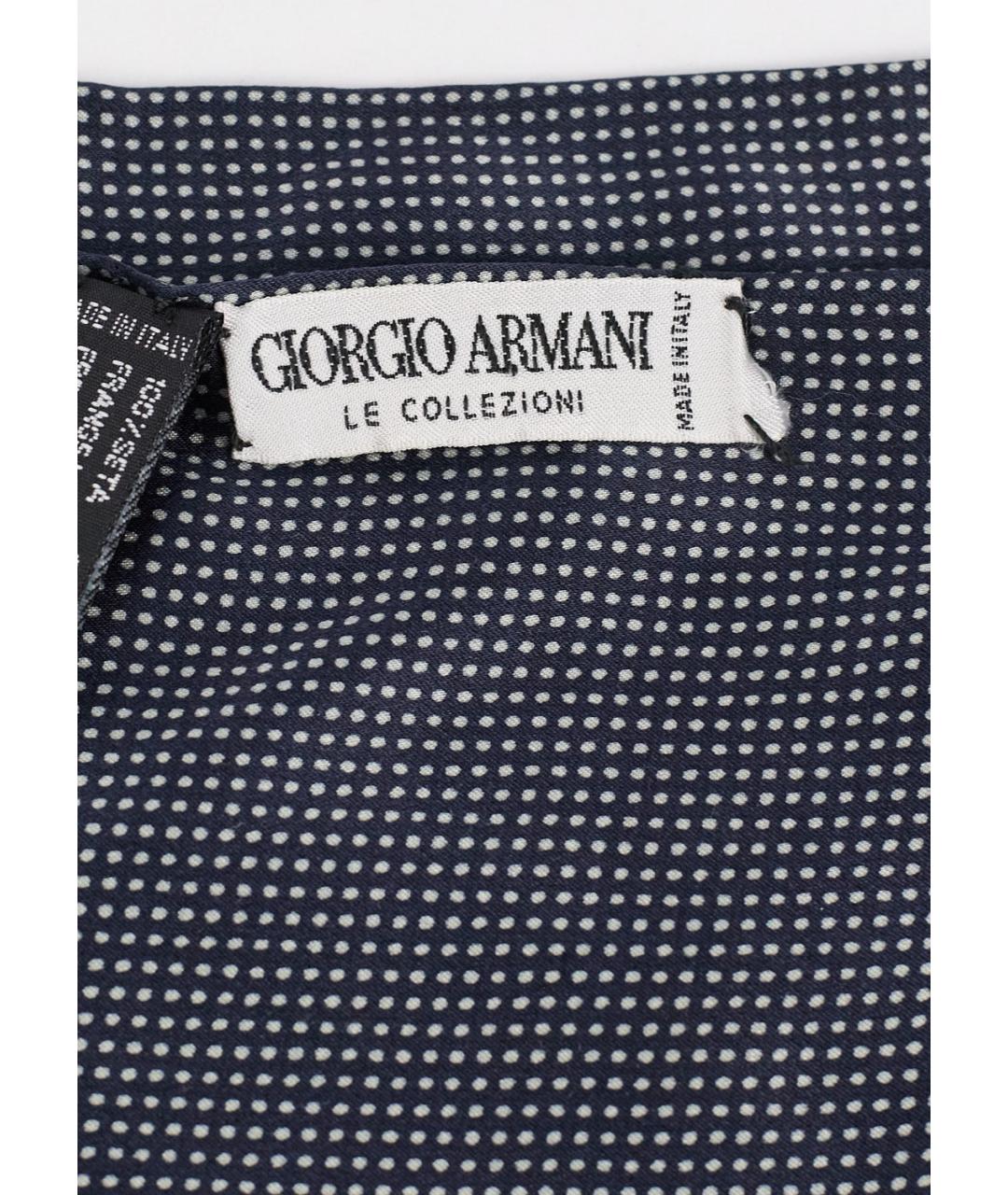GIORGIO ARMANI Синий шелковый шарф, фото 3