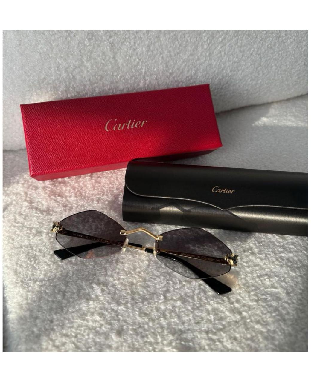 CARTIER Серые металлические солнцезащитные очки, фото 2