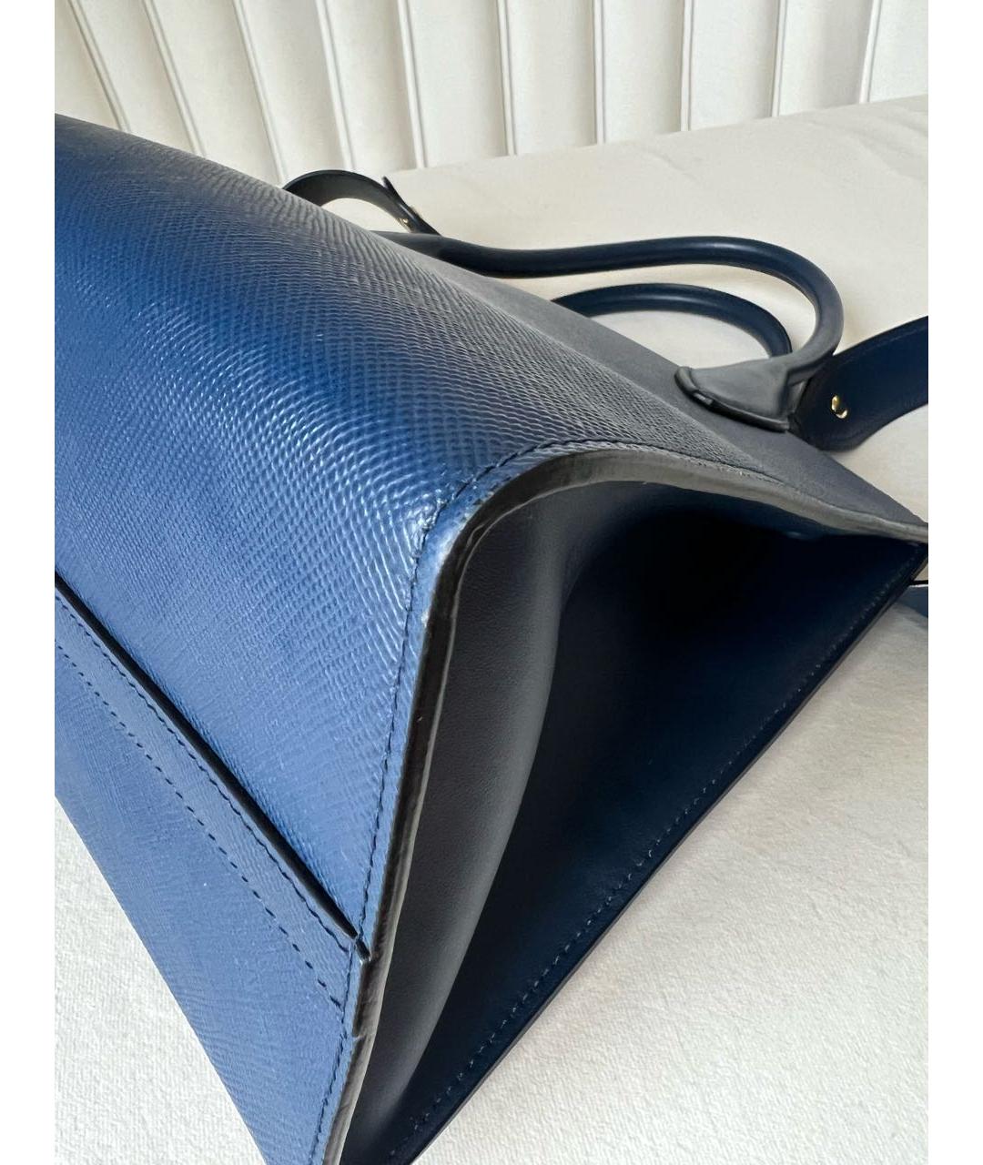 PRADA Синяя кожаная сумка тоут, фото 7