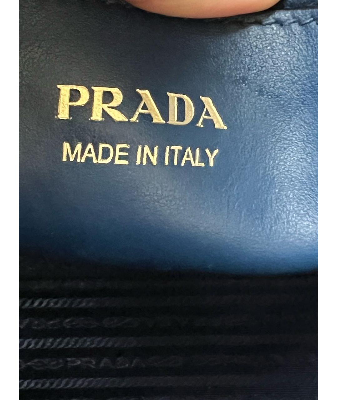 PRADA Синяя кожаная сумка тоут, фото 6