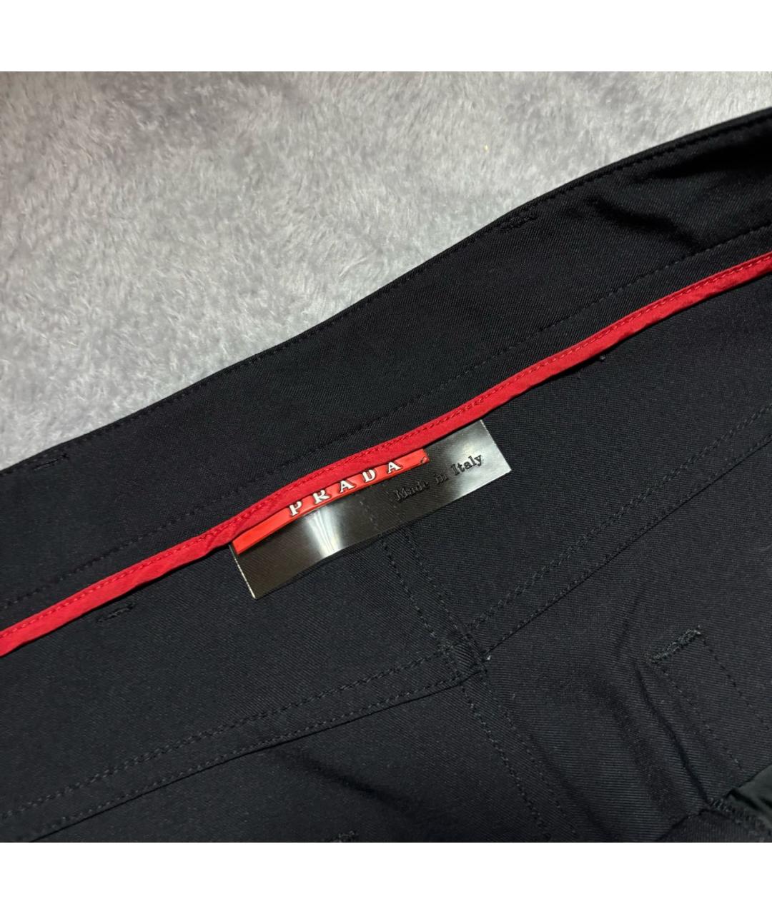 PRADA Черные полиэстеровые повседневные брюки, фото 4