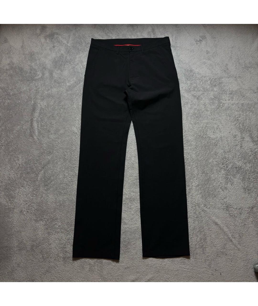 PRADA Черные полиэстеровые повседневные брюки, фото 6