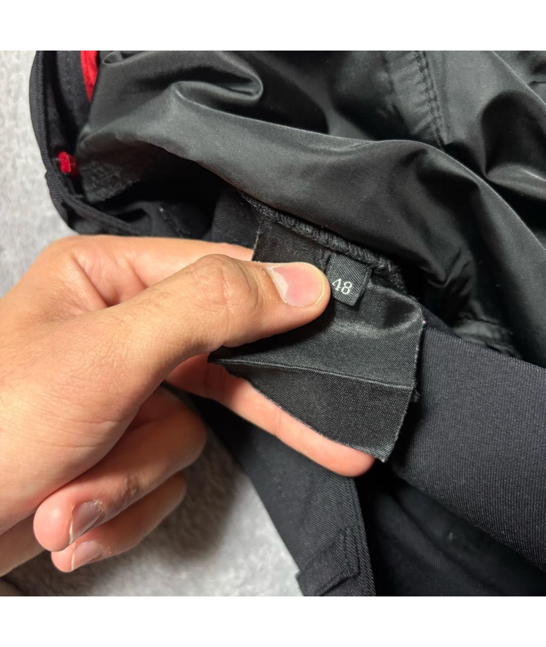 PRADA Черные полиэстеровые повседневные брюки, фото 5