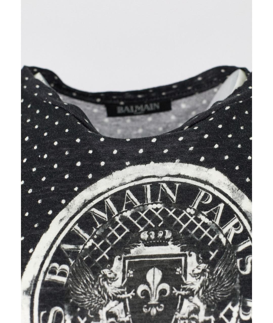 BALMAIN Черная льняная майка, фото 3