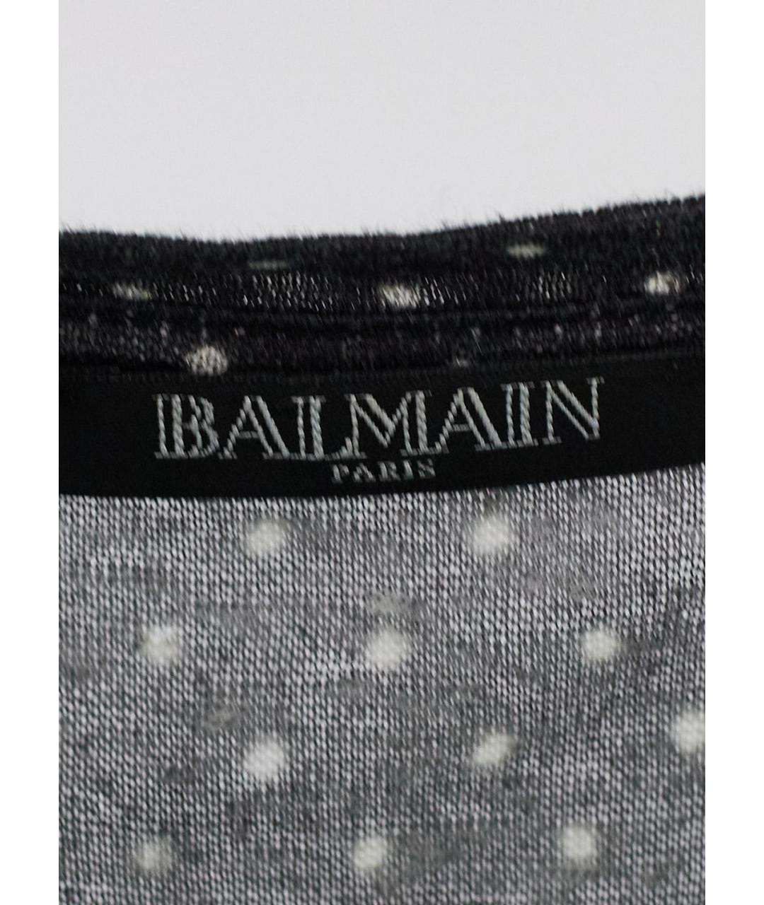 BALMAIN Черная льняная майка, фото 4