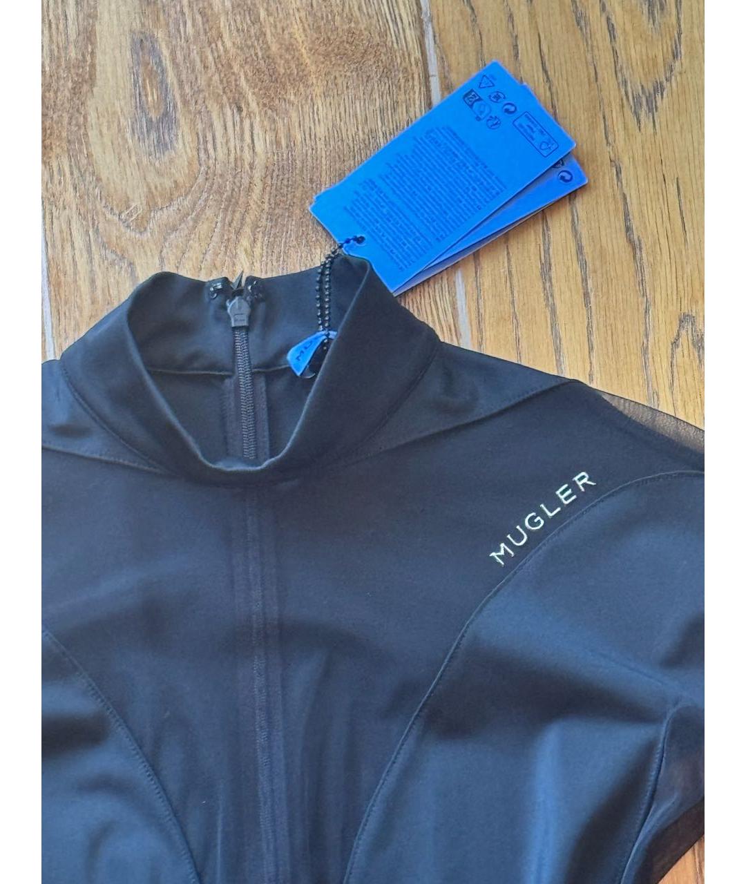 MUGLER Черное полиэстеровое платье, фото 3