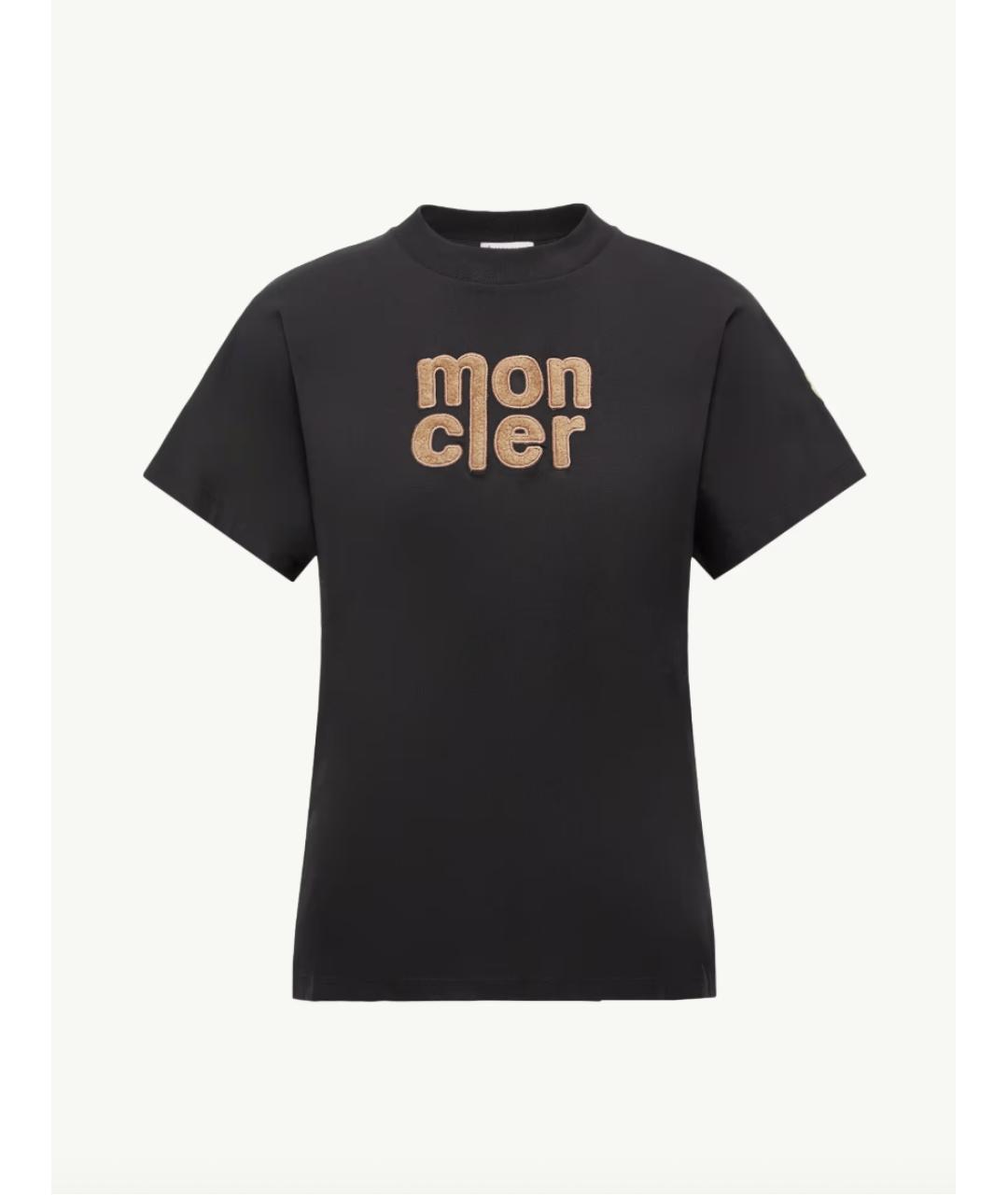 MONCLER Черная хлопковая футболка, фото 5